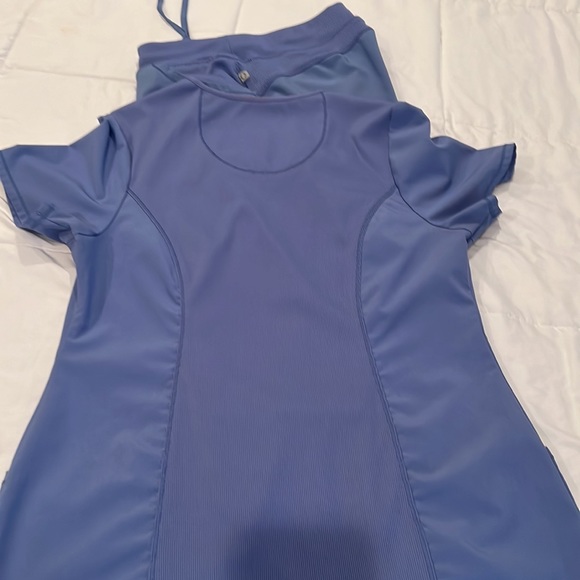 Pair of ceil blue scrubs, medium top and large bottom. See pictures for flaws. - Picture 6 of 11
